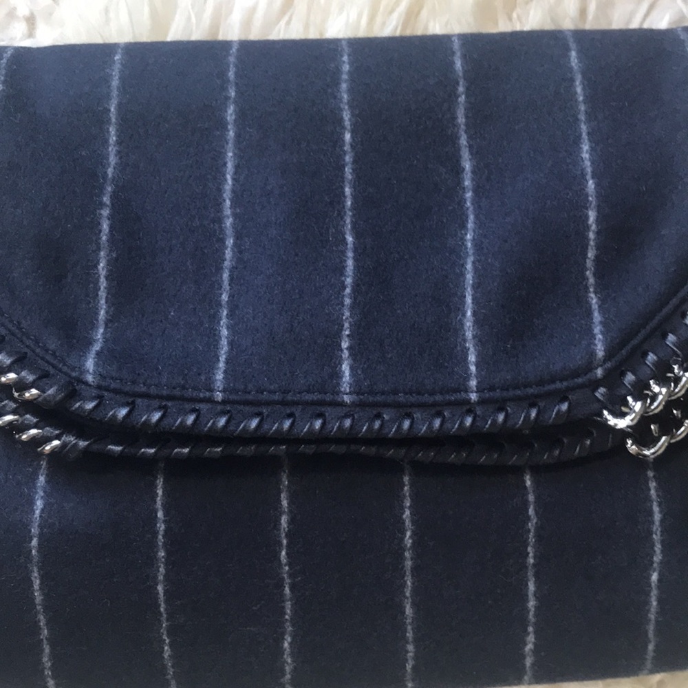 Stella McCartney Falabella Pinstripe Fold-Over Tote - Picture 4 of 14